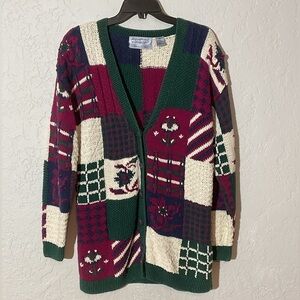 Signature by North Isles Long Sleeve Button Up Sweater Cardigan 90s Y2K Size Md